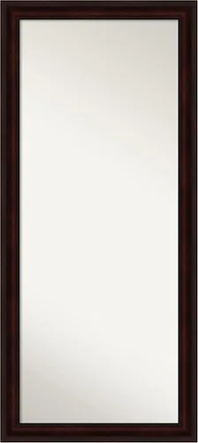 Vista 14 de Amanti Art Espejo de longitud completa no biselado (64.5 x 28.5 pulgadas), marco marrón medio Alta - Espejo de piso, espejo de pared, marrón
