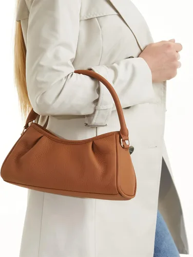 Vista 8 de XinHerun Bolsa de hombro con hoyuelos para mujer, bolso pequeño de piel auténtica con asa superior, monedero hobo moderno con pliegues