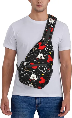 Vista 6 de Bolsos cruzados de ratón lindo de dibujos animados, bolso de hombro unisex de 15.3 pulgadas, riñonera, bolso de mensajero, regalo