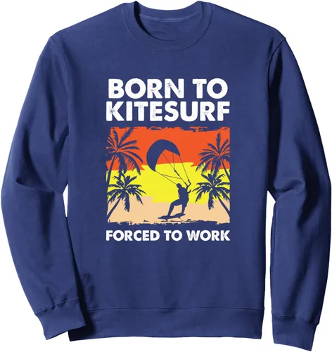 Vista 5 de Born To Kitesurf - Kiteboarding Funny Kitesurfing Sweatshirt Negro