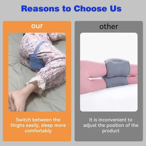 Vista 6 de Almohada de alineación de cadera para personas que duermen de lado, almohada de rodilla de espuma viscoelástica para alivio del dolor de ciática
