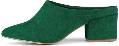 Vista 7 de Allegra K Sandalias de tacón de bloque para mujer con punta puntiaguda, negro y blanco