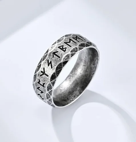 Vista 3 de Tanyoyo Anillos nórdicos vikingos nórdicos para hombres, anillos de acero inoxidable para hombres y mujeres, regalo