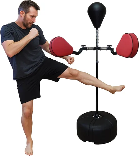 Vista 7 de Carepeutic Betaflex Entrenador aeróbico de patada y boxeo Kickboxing Training Station with 3 Adjustable Strike Targets, Height Adjustable Punching