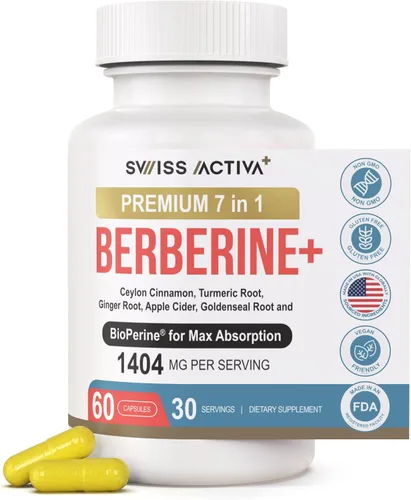 Vista 2 de Swiss Activa+ Paquete de hierbas 7 en 1 Berberine & Activa Labs Fit Shred 11 en 1 Soporte metabólico, cardíaco, digestivo y para controlar