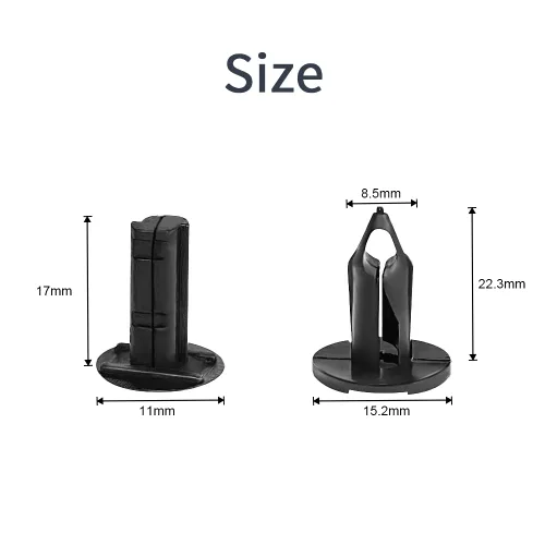 Vista 5 de KEMIMOTO 100 piezas de remaches de plástico de 8 mm para parachoques de nylon, clips para auto, sujetadores de tipo de empuje, tornillos
