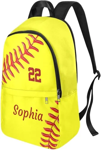 Vista 2 de CUXWEOT Mochila personalizada de flores brillantes amarillas con rayas con nombre Bolsa de viaje personalizada para mujeres y hombres, Personalizado