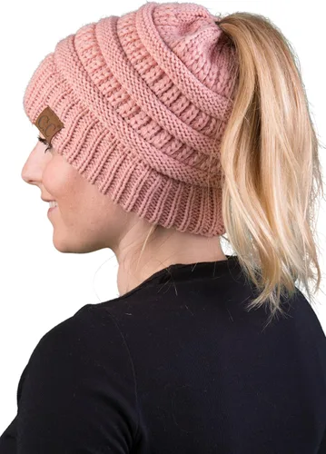 Vista 137 de Funky Junque - Gorro para mujer con ranura para cola de caballo