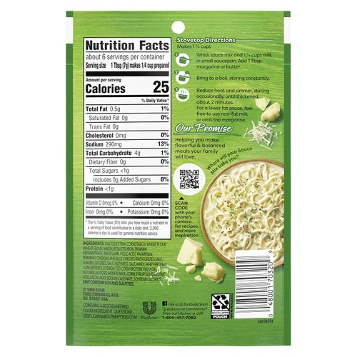 Vista 2 de Knorr Mezcla cremosa de salsa de pasta Alfredo 1.6 oz, 1PK