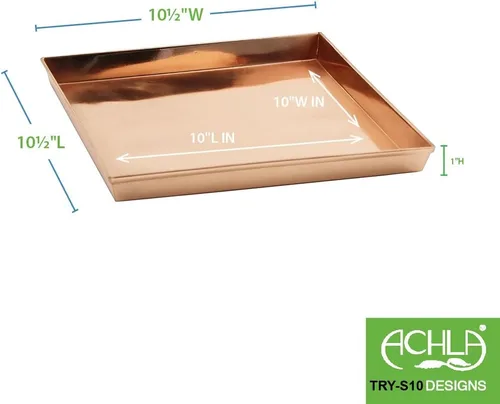 Vista 8 de Achla Designs Bandeja cuadrada, 10", cobre