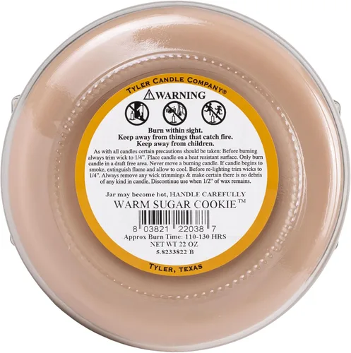 Vista 4 de Tyler Candle s - Vela perfumada de galleta de azúcar caliente, vela de 22 onzas con 2 mechas