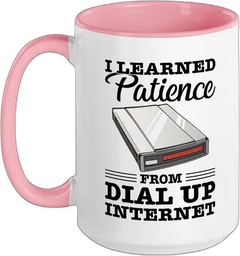 Vista 11 de Taza de cerámica vintage de los 90s Nostalgia Retro 90s Dial Up Internet Vintage, negro/blanco