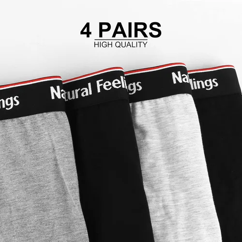 Vista 6 de Natural Feelings Calzoncillos tipo bóxer para hombre, paquete de ropa interior suave de algodón abierto