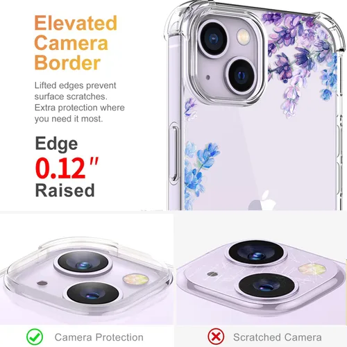 Vista 4 de Funda para iPhone 13 y iPhone 14 (6.1 pulgadas), funda protectora delgada de poliuretano termoplástico suave a prueba de golpes, bonito