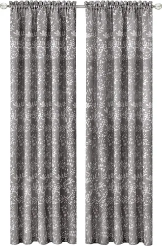 Vista 4 de Achim Home Furnishings Charlotte - Panel de bolsillo para cortinero, 52x84, color gris