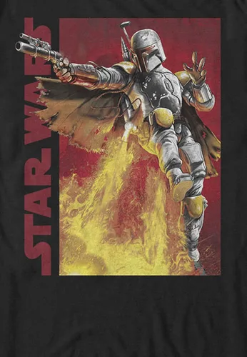 Vista 3 de Star Wars Camiseta estampada My Backpack's Got Jets para hombre, Negro