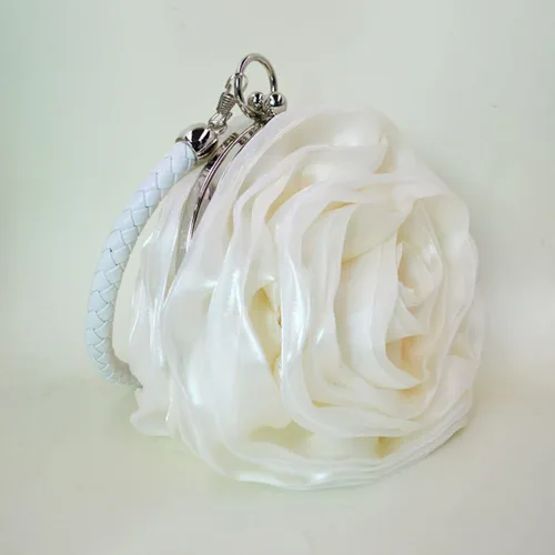 Vista 6 de Mily Bolso de noche de satén para mujer con forma de flor