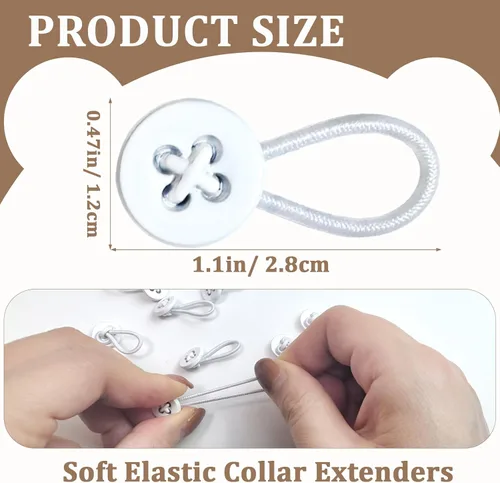 Vista 4 de 9 extensores de cuello para camisas de hombre, extensor de botón para camisas de vestir, extensor de cuello, extensor de cuello elástico suave