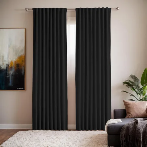 Vista 23 de Cortinas opacas de terciopelo beige para dormitorio de 52 x 72 pulgadas de largo, juego de 2 paneles - Cortinas con bloqueo de luz UV y reducción