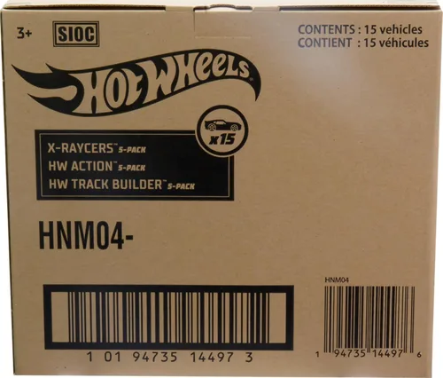 Vista 4 de Hot Wheels Paquete de 5 autos o camiones de juguete, 3 juegos temáticos de 5 vehículos fundidos a presión a escala 1:64 para niños y coleccionistas