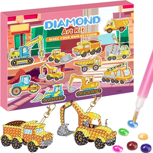 Vista 12 de Labeol Artes y manualidades para niños de 8 a 12 años – Crea tus propios llaveros GEM, arte de diamantes 5D por números, kits de arte GEM para niños
