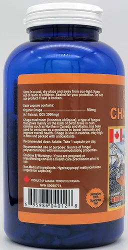 Vista 2 de Chaga Gold 500 mg 360 vegecaps (fabricado en Canadá)