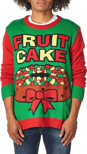 Vista 4 de Forum Novelties Suéter de Navidad feo de la torta de fruta