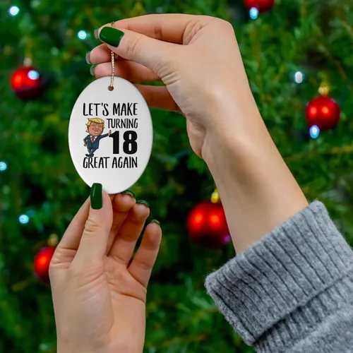 Vista 4 de Divertidos regalos de cumpleaños número 18 para mujeres y hombres, hacen que los cumpleaños sean geniales de nuevo 18 años, adornos ovalados