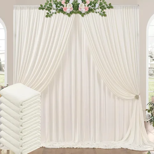 Vista 61 de Cortinas de fondo negras negras sin arrugas para fiestas, cortinas de tela gruesa para telón de fondo de fotos para cumpleaños, bodas, baby shower