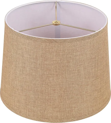 Vista 21 de Aspen Creative 32140 Pantalla de lámpara de construcción araña con forma de imperio de transición de tela dura en lino beige, 12" superior x 14