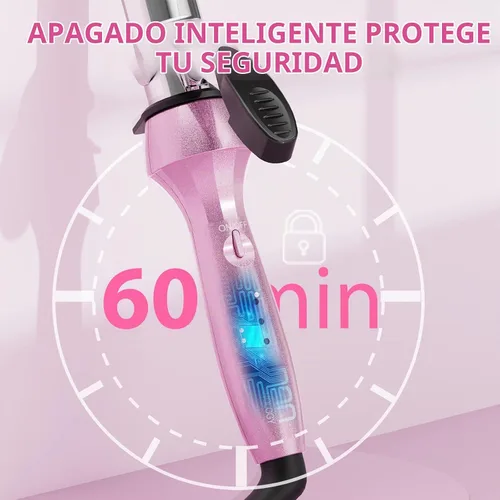 Vista 3 de Dan Technology Rizador de doble voltaje con barril de 1 pulgada, temperatura ajustable, apagado automático de 60 minutos para cabello largo y corto
