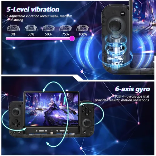 Vista 4 de SZYUYU Switch Controller for Nintendo Switch/OLED, Full-Size Grip Ergonomic Handheld Mode Controller, Switch Pro Controller One-Piece Joypad with 8