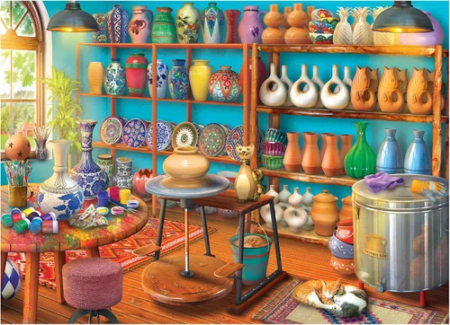 Vista 2 de RoseArt - Hobby Haven - Pottery Studio - Rompecabezas de 1000 piezas para adultos