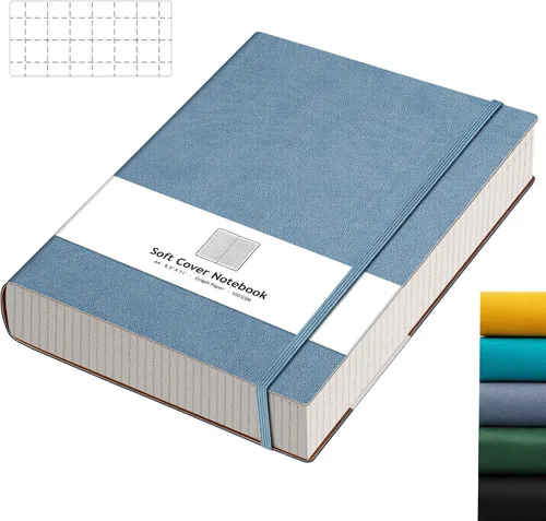 Vista 12 de AHGXG Cuaderno de papel cuadriculado - Cuaderno de papel de cuadrícula tamaño A4 grande 8.5''×11'', 320 páginas de diario grueso, papel cuadriculado