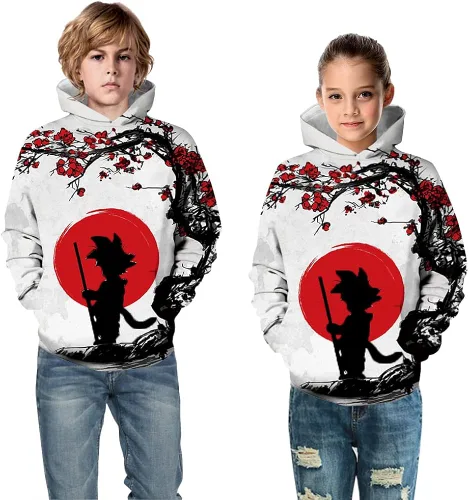 Vista 3 de Sudaderas con capucha con estampado 3D de superhéroe para adolescentes y niñas, sudadera con capucha de moda 6-13 años