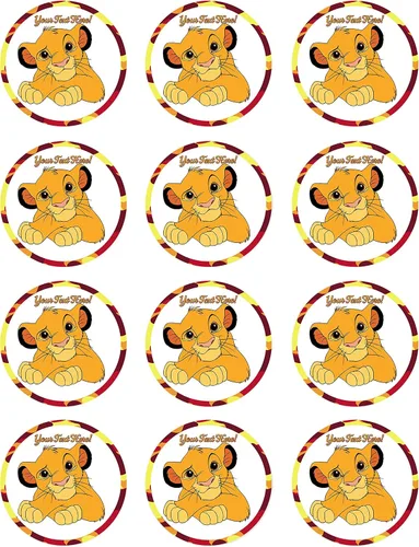 Vista 3 de Cute Lion - Decoración comestible para tartas - 6" redonda