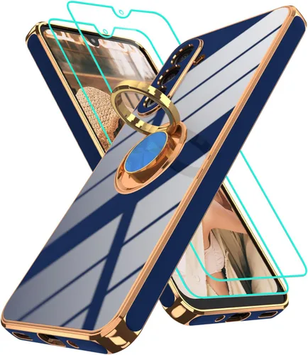 Vista 194 de Funda para Motorola Moto G 5G 2024: Funda Moto G Play 5G 2024 con 2 piezas de protectores de pantalla, soporte de anillo de rotación de 360°