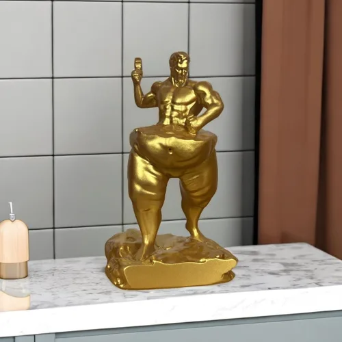 Vista 4 de Autoescultura, toma un martillo para tallarte a ti mismo, estatua de fitness para perder peso, decora tu hogar, oficina o estante