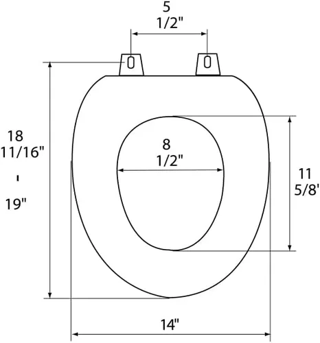 Vista 7 de 6Q1E2-01 Asiento de inodoro suave premium con núcleo de madera incluye bisagra Vari-Adjust Lok-Down Release 'N' Clean, alargada, hueso