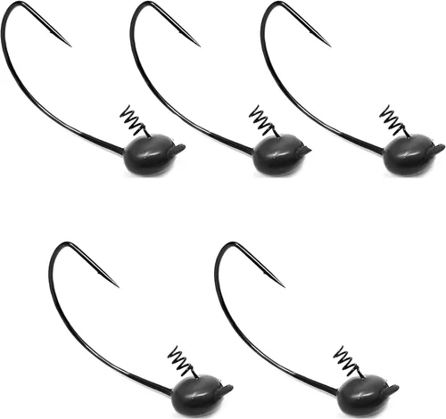 Vista 10 de Reaction Tackle Tungsten Shaky Head Jigs for Bass Fishing - Premium Fishing Hooks, Ideal Shaky Head Jig to Catch Big Bass and Other Fish (5-Pack)
