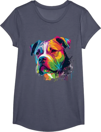 Vista 74 de Colorful American Bulldog American Bully Men Women T-Shirt Asphalt Grey
