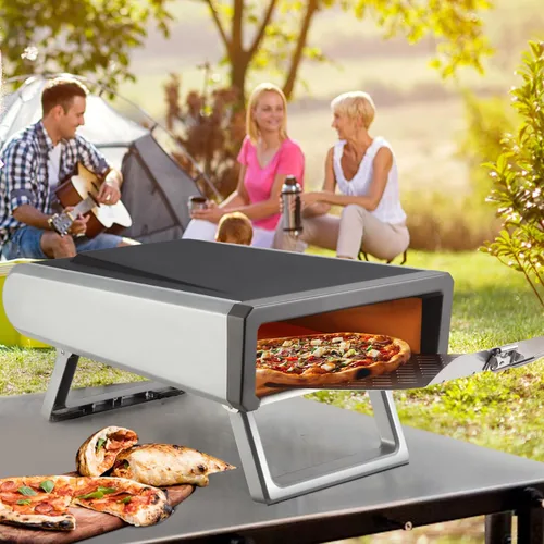 Vista 6 de Garvee Horno de pizza portátil de gas propano para exteriores, acero inoxidable de 12 pulgadas, para exteriores, patio, cocina, campamento, con kit
