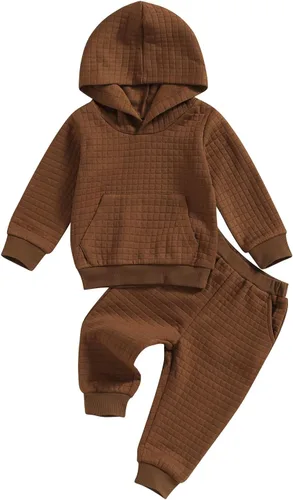 Vista 13 de Ropa de Otoño e Invierno para Niña Pequeña Sudadera con Capucha Estampada de Leopardo y Pantalones Conjunto de Chándal de 2 Piezas Negro A