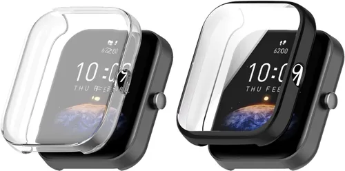 Vista 11 de Funda protectora compatible con Amazfit Bip 3 Pro/Bip 3 Smart Watch Funda de TPU suave ultradelgado protector de pantalla para Amazfit Bip3 Pro/Bip3