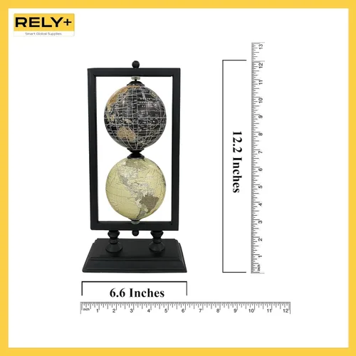Vista 3 de Rely+ Juego de 2 soportes de metal resistentes de 4 pulgadas (no de plástico). Globos de escritorio giratorios para escritorio geográficos