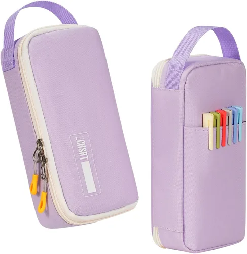 Vista 7 de ECHSRT Estuche grande para lápices, estético, portátil, con cremallera, bolsillo oculto, bolsa especial para hombres, mujeres y adultos, organizador
