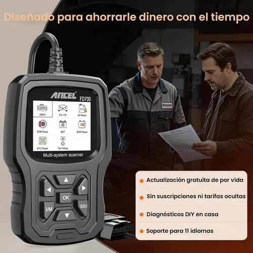 Vista 7 de ANCEL FD700 Ford Lincoln Mercury OBD2 escáner, sistema completo lector de código de coche automotriz con todas las funciones, incluyendo registro