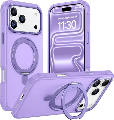 Vista 30 de Magnética para iPhone 12 e iPhone 12 Pro Funda, [con Soporte de Anillo Magnético Invisible Giratorio 360°][A Prueba de Golpes][Compatible