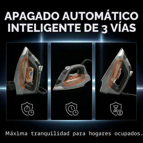 Vista 6 de Bartnelli Plancha de vapor Pro Luxury para ropa, plancha comercial resistente de 1700 W con suela de cerámica multicapa, tecnología antigoteo