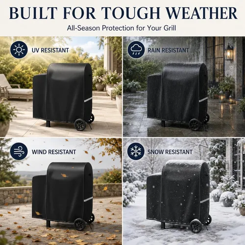 Vista 5 de Funda de parrilla Grisun para Pit Boss Pro Series II 600, Lexington 500/540, 600D Funda impermeable de parrilla para parrilla de pellets de madera